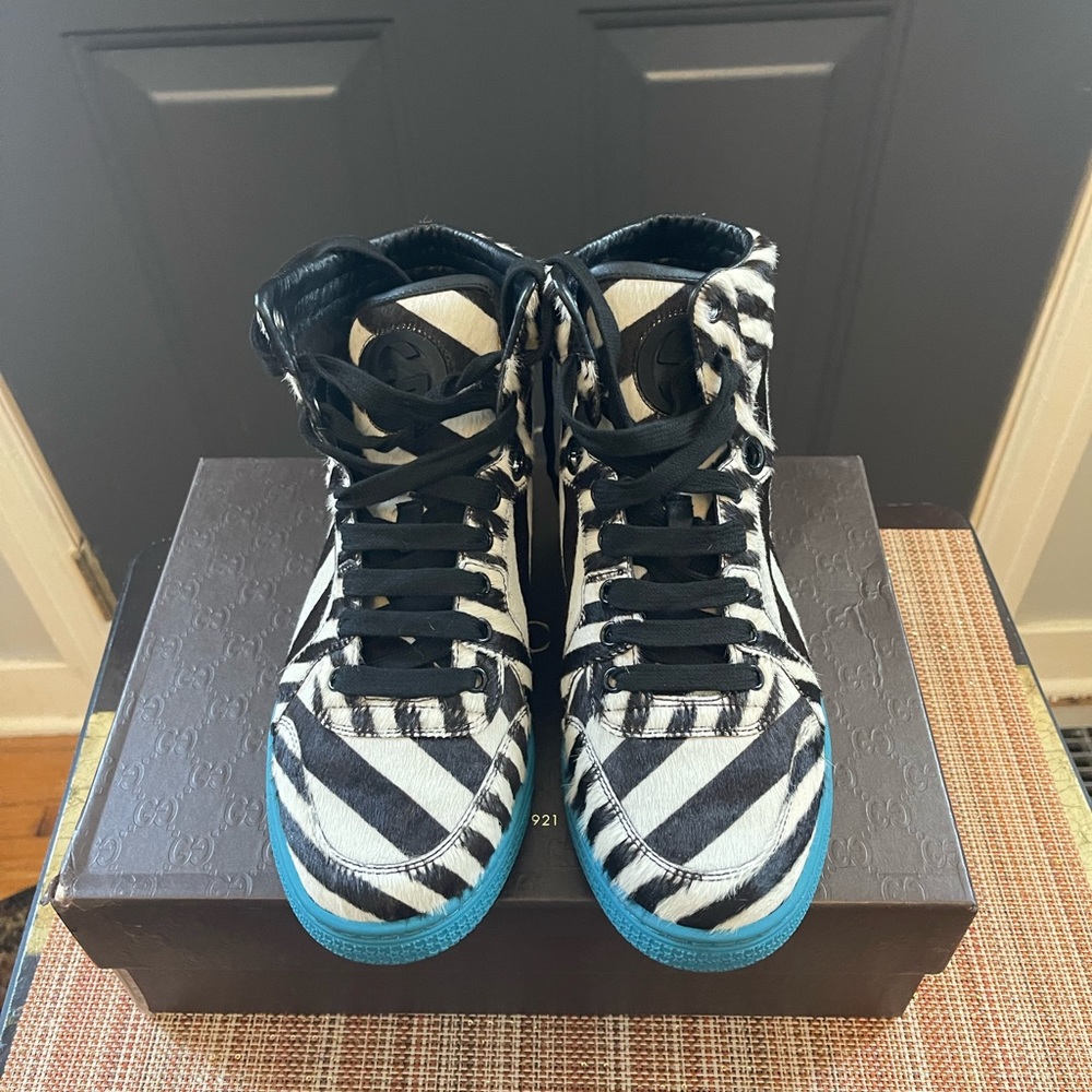 100% Authentic Gucci zebra high tops !